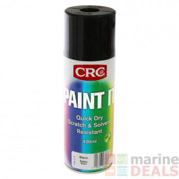 CRC Paint It Quick Dry Enamel Spray Paint 400ml Black Satin
