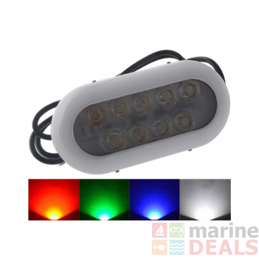 Multi Coloured 9 LED Underwater Boat Light 10-30VDC