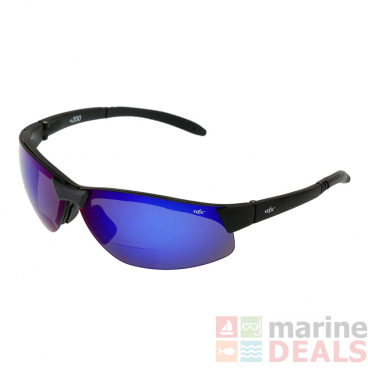 CDX Bi-Cyclo Smoke Polarised Bifocal Sunglasses Blue Revo Frame