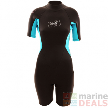 Crystal Superstretch Womens Springsuit Wetsuit 2mm Black Aqua 14