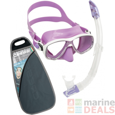 Cressi Marea and Gamma Adult Mask and Snorkel Set Lilac