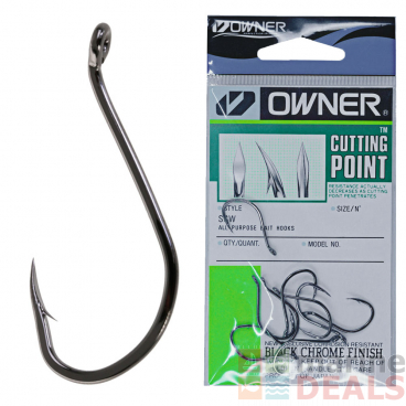 Owner SSW Cutting Point Octopus Bait Hooks - Black Chrome Finish