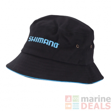 Shimano Bucket Hat Black with Blue Trim