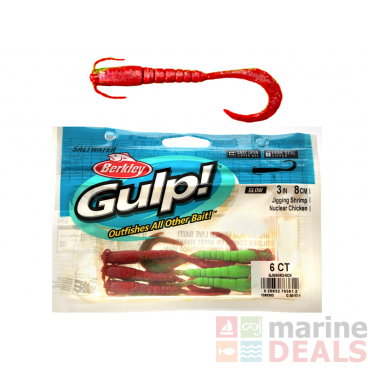 Berkley Gulp Jigging Shrimp Soft Bait 8cm Qty 6 Nuclear Chicken