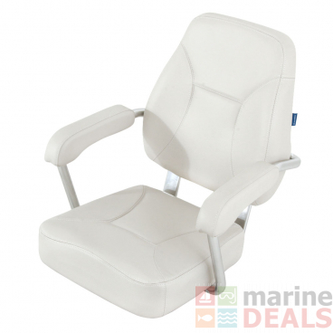 V-Quipment Sailor Helm Seat with Anodised Aluminium Frame White