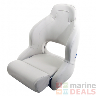 V-Quipment Pilot Sports Helm Seat with Flip Up Squab White