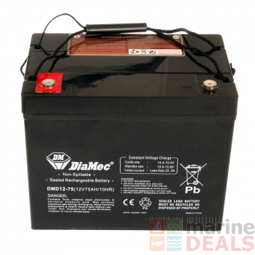 AGM Deep Cycle Sealed Rechargeable Battery 12V 75Ah