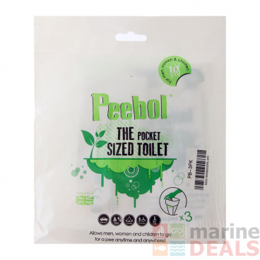 Peebol Pocket-Sized Portable Toilet 3-Pack