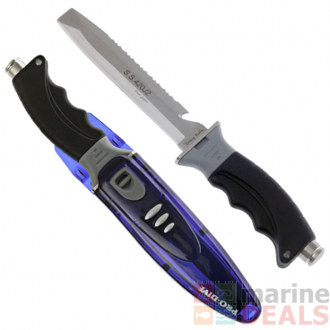 Pro-Dive Buddy Chisel Tip Paua Knife 136mm Blue