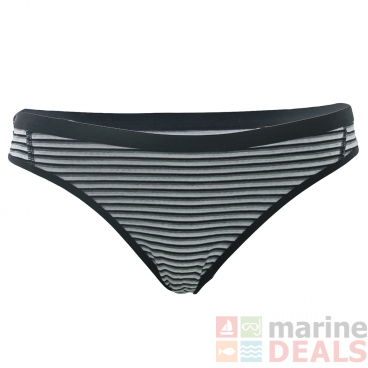 Icebreaker Merino Womens Bikini Black White Stripes Extra Large