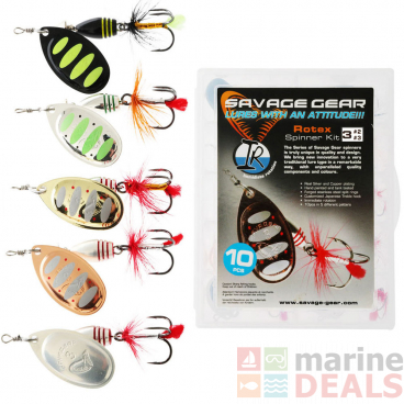 Savage Gear Rotex Spinner Trout Lures Kit #2 and #3 Qty 10