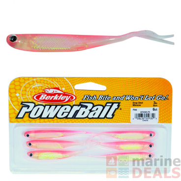 Berkley PowerBait Drop Shot Minnow Soft Bait 8cm Qty 6 Pink