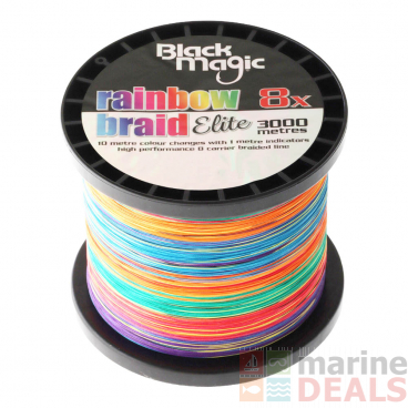 Black Magic Rainbow Braid Elite Bulk Spool 3000m