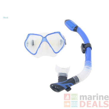 Aropec Silicone Adult Dive Mask and Snorkel Set Blue