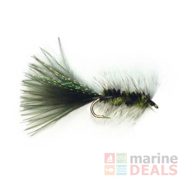 Black Magic Woolly Bugger Trout Fly Black Size B06 Qty 1