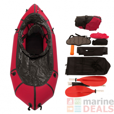Adventure-XP Packraft Inflatable Kayak with Spray Deck 235cm Red
