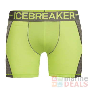 Icebreaker Mens Merino Hybrid Anatomica Zone Boxers Citron/Metal L