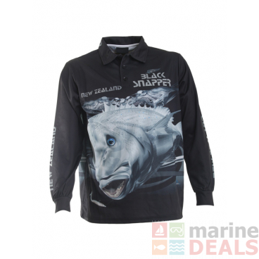 Mad About Fishing Black Snapper Long Sleeve Shirt