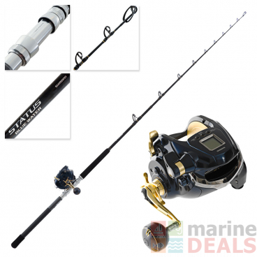 Shimano Beastmaster 9000A Status Blue Water Carbon Straight Butt Electric Drone Combo 8ft 24-37kg 3pc