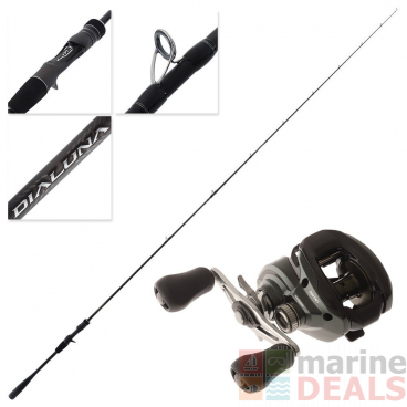 Shimano Curado 201HG Dialuna B76M Medium Left Hand Baitcaster Combo 7ft 6in 8-40g PE1-2.5 2pc