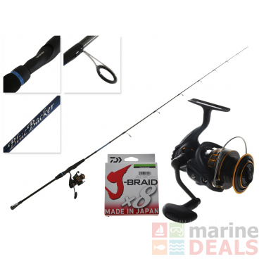 Daiwa BG16 3000 Blue Backer LJ Slow Jig Combo with Chartreuse Braid 6ft 6in PE1-3 2pc