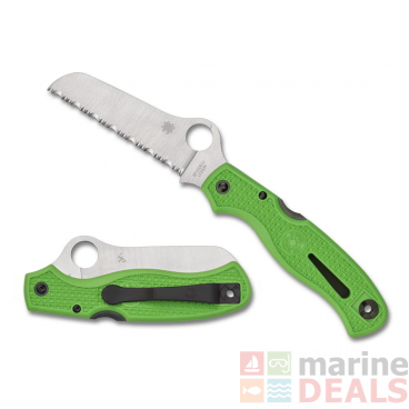 Spyderco Atlantic Salt Serrated Pocket Knife Green