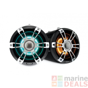 Fusion Signature 3 Wake Tower Sports Chrome LED Marine Speakers 8.8in 330W