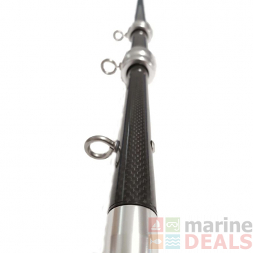 Rupp Marine Top Gun Carbon Fibre Outrigger Pole Pair 15ft Black Silver