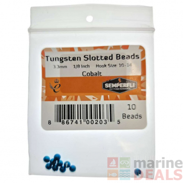 Semperfli Slotted Tungsten Beads 3.3mm Cobalt Qty 10