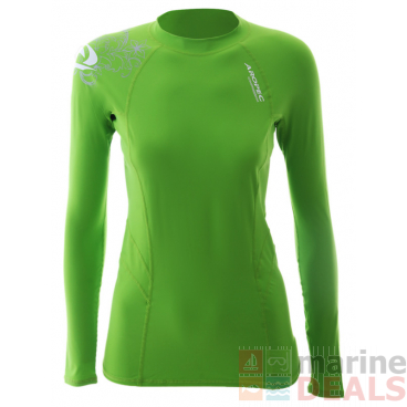 Aropec Sports Womens Long Sleeve Compression Top Lime Large