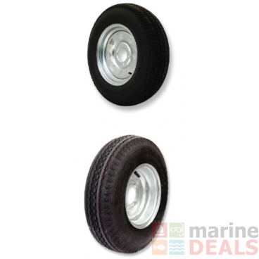 Trojan Zinc 1in Bearing Trailer Wheel Rim with 480x8in Tyre