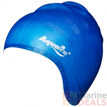 Aqualine Elite Long Hair Silicone Swim Cap Silver