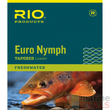 RIO Euro Nymph Leader with Tippet Ring 11ft 0X/2X Pink/Yellow