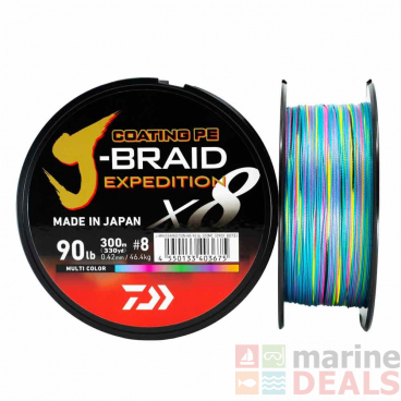 Daiwa X8 J-Braid Expedition Multi-Colour 300m