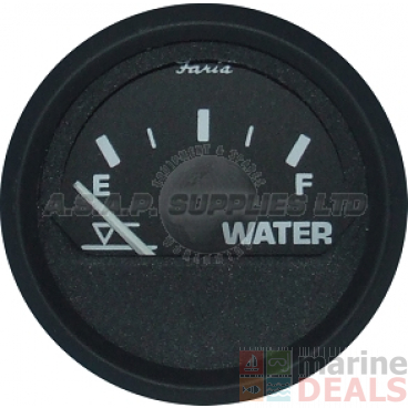 Faria 12830 Water Tank Level Gauge in Euro Black Style (US Resistance)