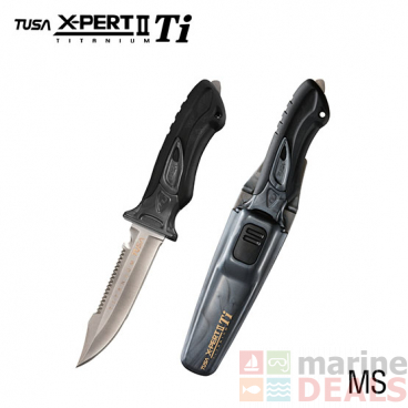 TUSA X-Pert II Titanium 25cm Dive Knife Metallic Silver
