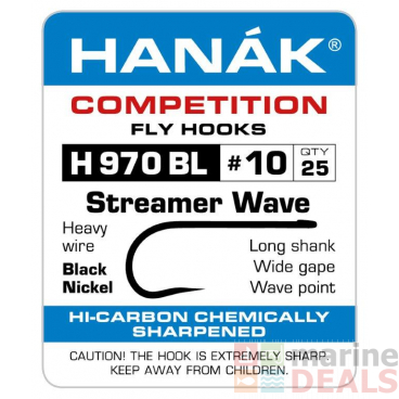 HANAK Competition H970BL Barbless Hooks #8 Qty 25