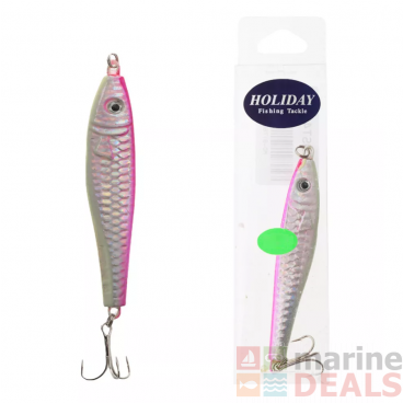 Holiday Metal Fish Casting Lure Pink Silver,