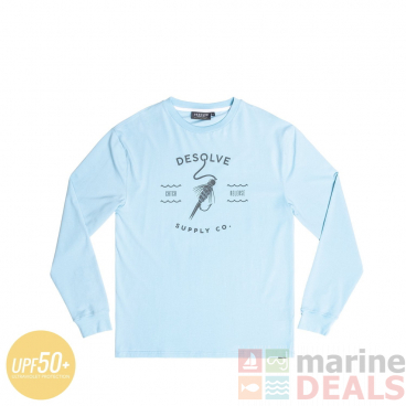 Desolve Hook and Line Mens Long Sleeve Shirt Marina Blue
