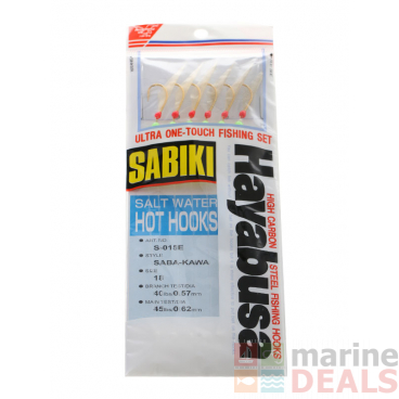 Hayabusa Saltwater Hot Hooks Gold Sabiki Rig Size 18