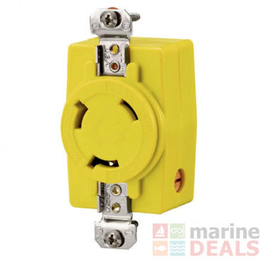 Hubbell HBL328DCR 30A 28V DC Locking Receptacle Yellow
