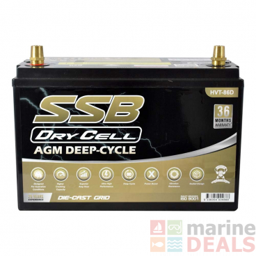 SSB HVT-86D Dual Purpose VRLA AGM Deep Cycle Battery 12V 12Ah