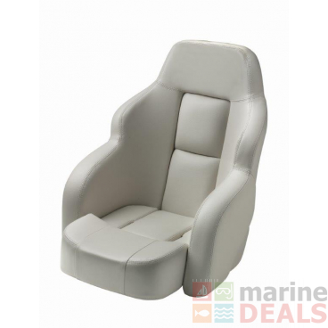 V-Quipment Commander Luxurious Helm Seat with Flip Up Squab White