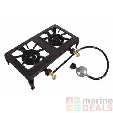 Kiwi Camping Double Burner Country Cooker-Missing Gas Hose and Regulator