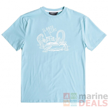 Desolve Loose Lips UPF50 Mens T-Shirt Marina Blue