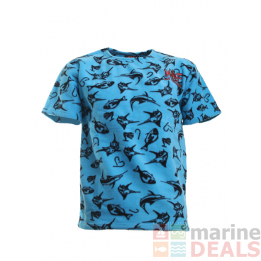 Mad About Fishing Fleece T-Shirt Blue Medium - Manufacturer Seconds
