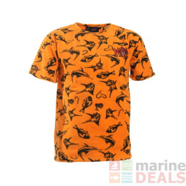 Mad About Fishing Fleece T-Shirt Orange Small - Manufacturer Seconds
