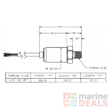 Maretron 0-5 PSI Pressure Transducer