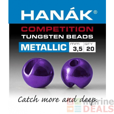 HANAK Competition METALLIC+ Tungsten Beads Dark Violet Qty 20