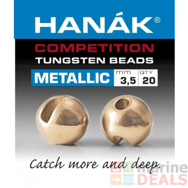 HANAK Competition METALLIC+ Tungsten Beads Rouge Gold Qty 20